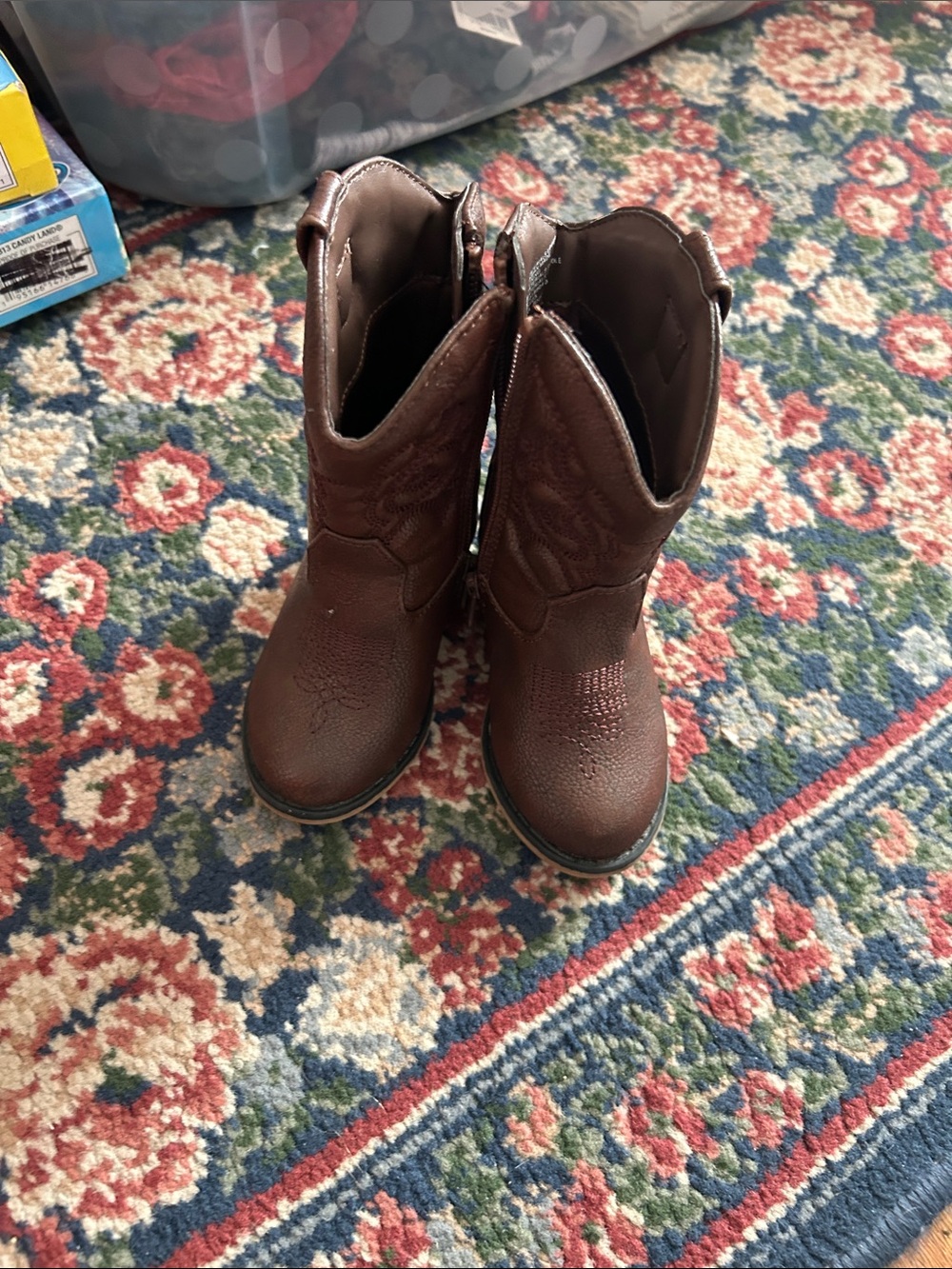 Cat & Jack Brown Kids Cowboy Boots